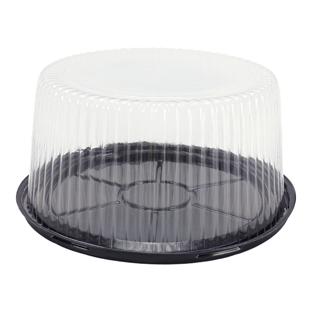 Black Cake Base with Clear Dome Lid