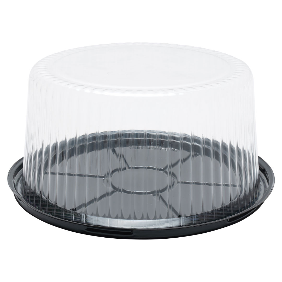 Black Cake Base with Clear Dome Lid
