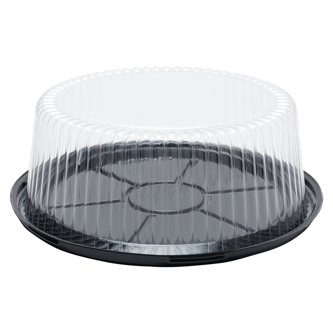 Black Cake Base with Clear Dome Lid - Image 3